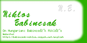 miklos babincsak business card